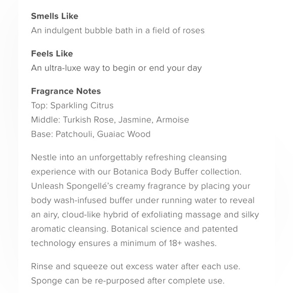 BOTANICA BY SPONGELLE Rosa - Rose
Body Wash Infused Buffer - Picture 12 of 13